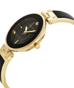 Alternative view of Anne Klein Women's Genuine Diamond Dial Bangle Watch Black Gold 28 mm