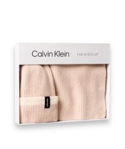 Alternative view of Calvin Klein Women's Ribbed Beanie and Scarf Gift Set - Silver Peony