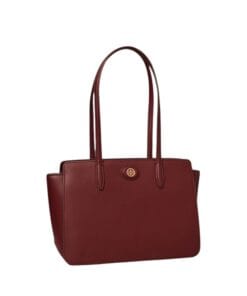 Alternative view of TORY BURCH SMALL ROBINSON PEBBLED TOTE Claret