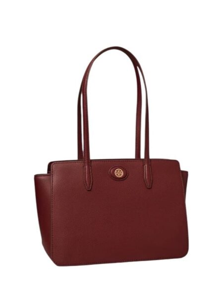 Alternative view of TORY BURCH SMALL ROBINSON PEBBLED TOTE Claret