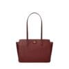 Rich claret pebbled leather Tory Burch Small Robinson Tote, perfect for professional women in Bahrain seeking everyday luxury.