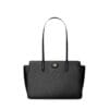 Elegant black pebbled leather Tory Burch Small Robinson Tote, perfect for professional women in Bahrain.