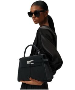 Alternative view of JW PEI Elise Large Top Handle Bag - Black Vegan Leather