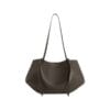 Elegant Dark Moss Calla Tote Bag by Charles & Keith, featuring geometric structure and detachable pouch. Sustainable fashion for women in Bahrain.
