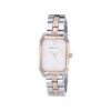 Anne Klein women's octagon bracelet watch in silver and rose gold tones featuring a silver dial.
