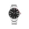 Tommy Hilfiger Essentials men's watch with black dial and stainless steel strap, 44mm case size, available in Bahrain.
