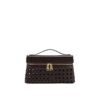 Elegant Deep Claret JW PEI Thea top handle bag shown with gold hardware and adjustable strap, suitable for women in Bahrain.