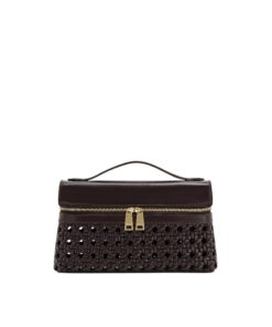 Elegant Deep Claret JW PEI Thea top handle bag shown with gold hardware and adjustable strap, suitable for women in Bahrain.