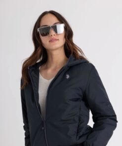 Alternative view of U.S. Polo Assn. LADIES OVERSIZE SHIELD MIRROR SUNGLASSES | Clear Frame