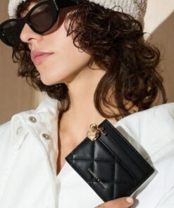 Alternative view of Charles & Keith Arrietty Quilted Card Holder - Black