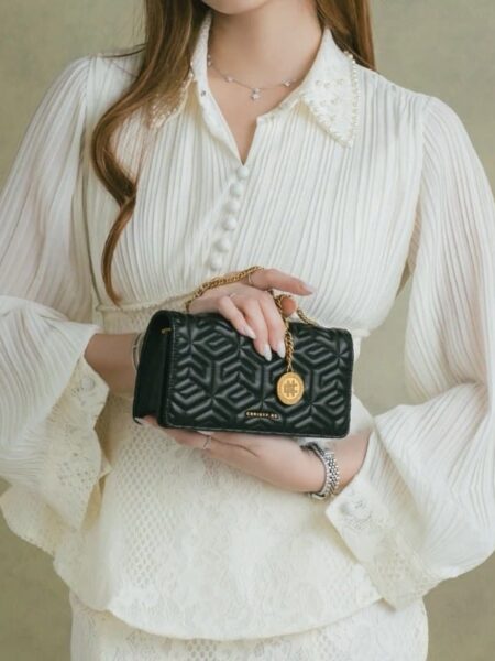 Alternative view of Christy Ng Paloma Quilted Chain Bag - Black